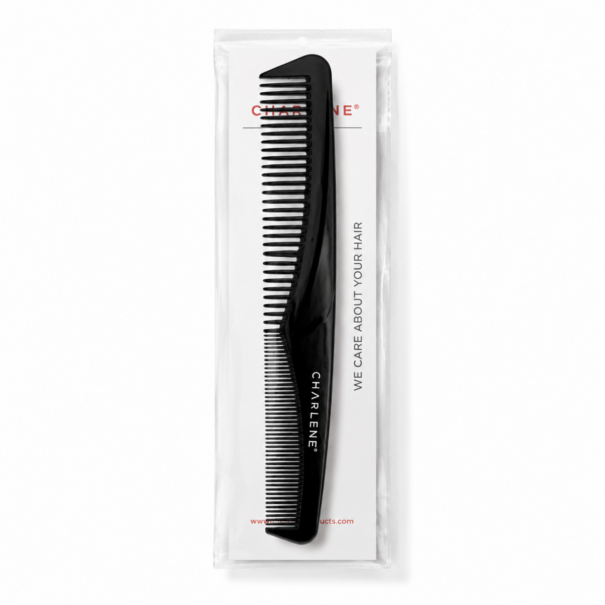 Charlene hard rubber comb, 8 inch