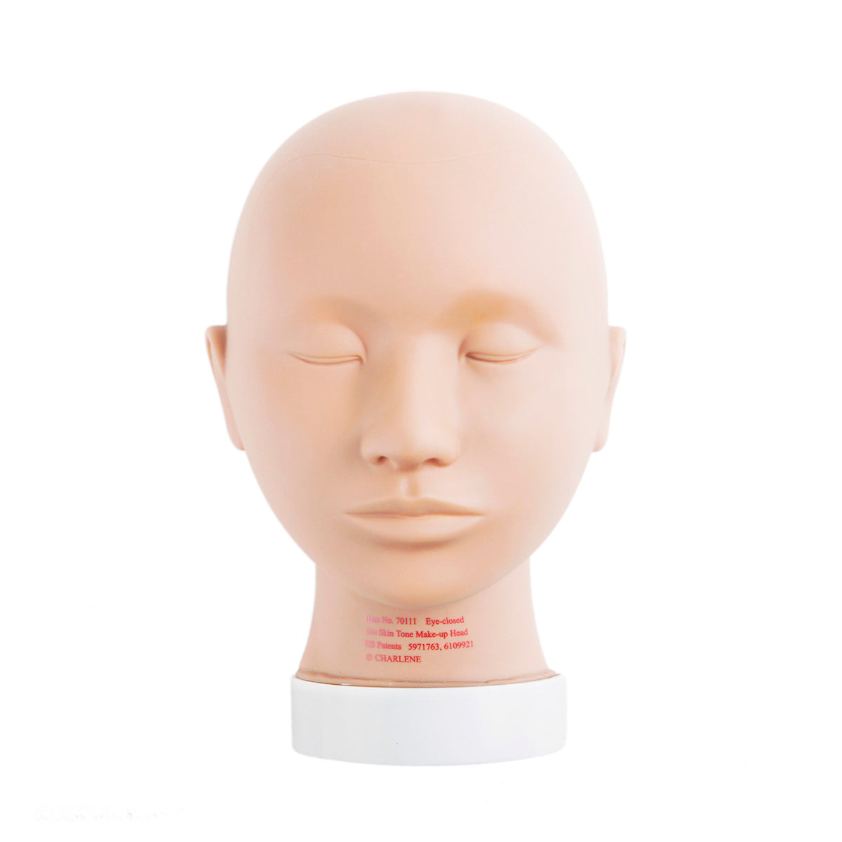 Flatback Mannequin Head: Closed-Eye, Light (#70111)