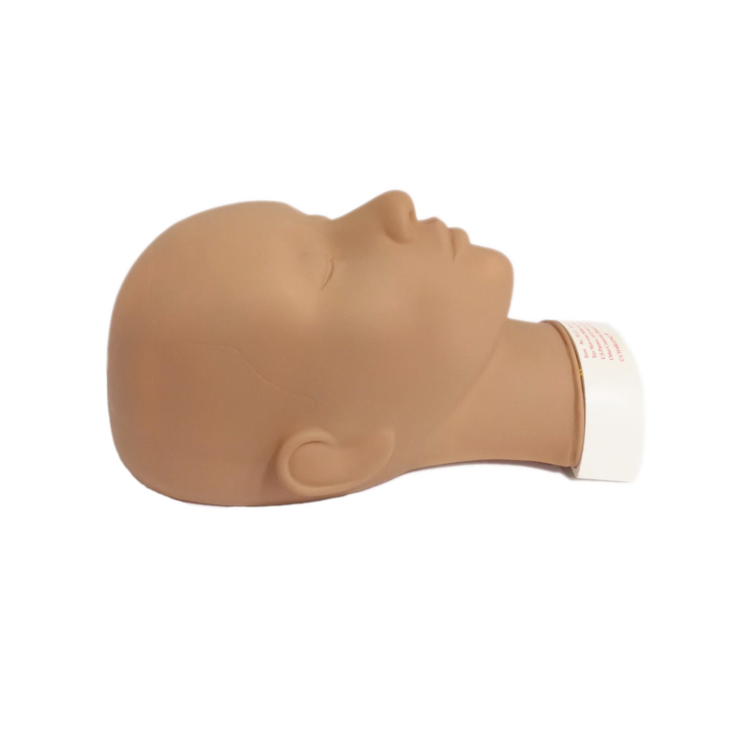 Flatback Mannequin Head: Closed-Eye, Tan (#70112)