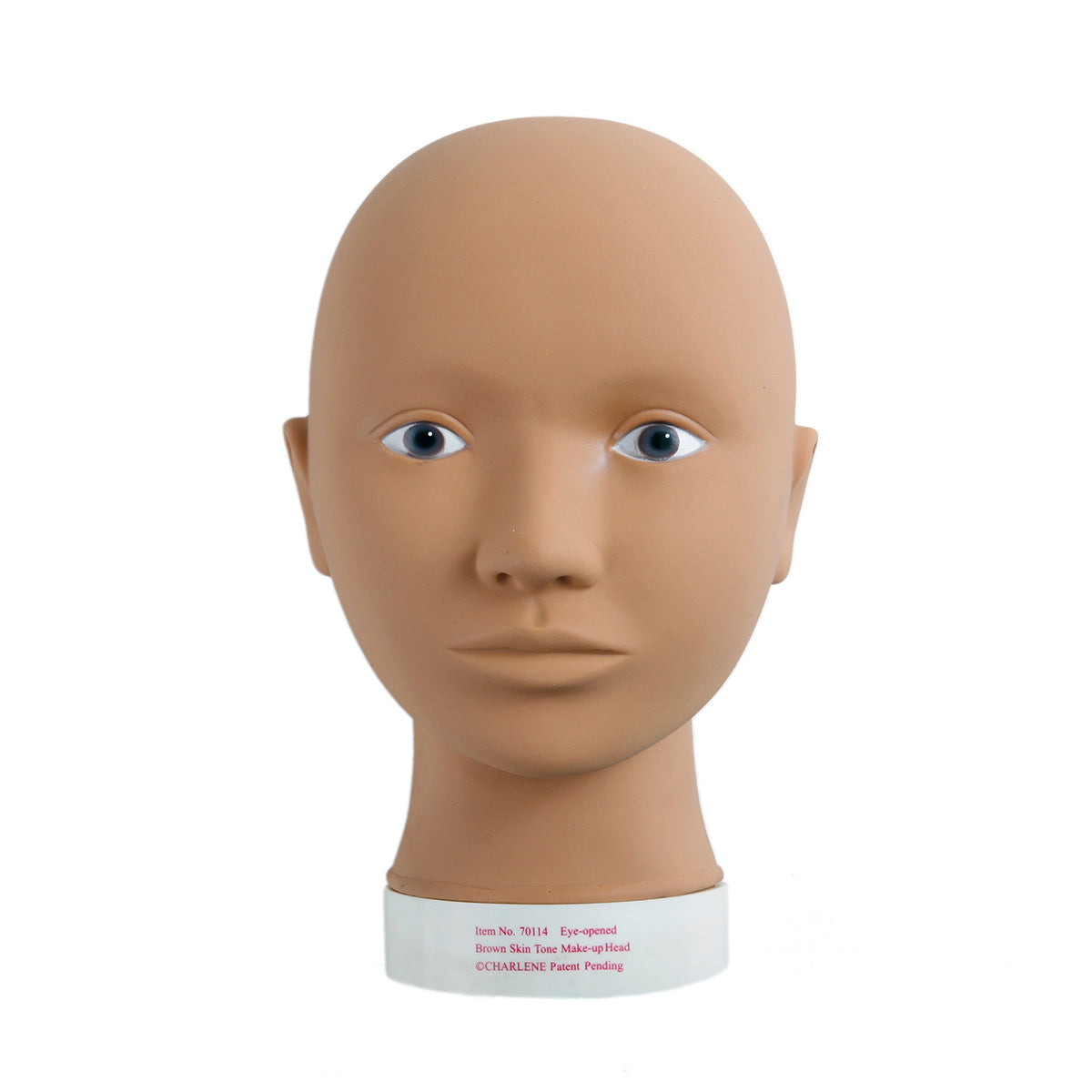 Flatback Mannequin Head: Open-Eye, Tan (#70114)