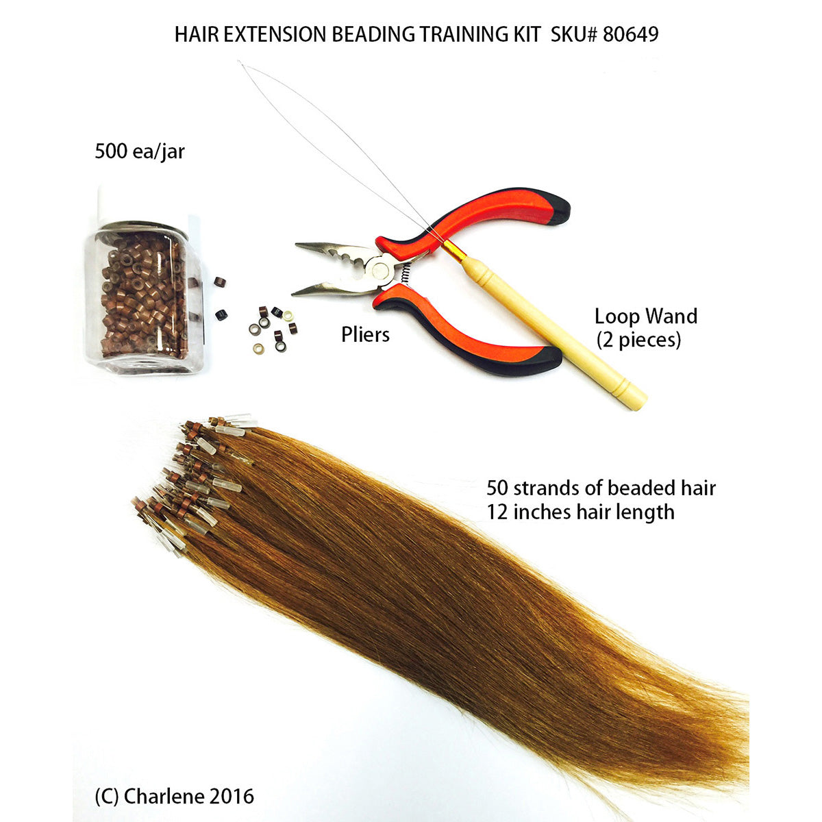 22 Glued Extension Hair w/ Extra U-tips Glue and Beads Training Kit ( –  CharleneProducts