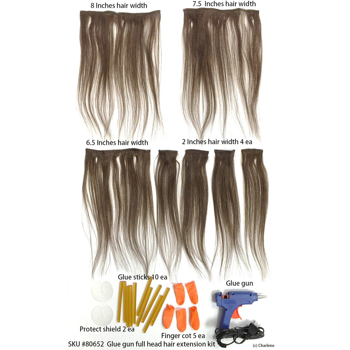 Glue-Gun Full Head Hair Extension Training Kit (#80652)