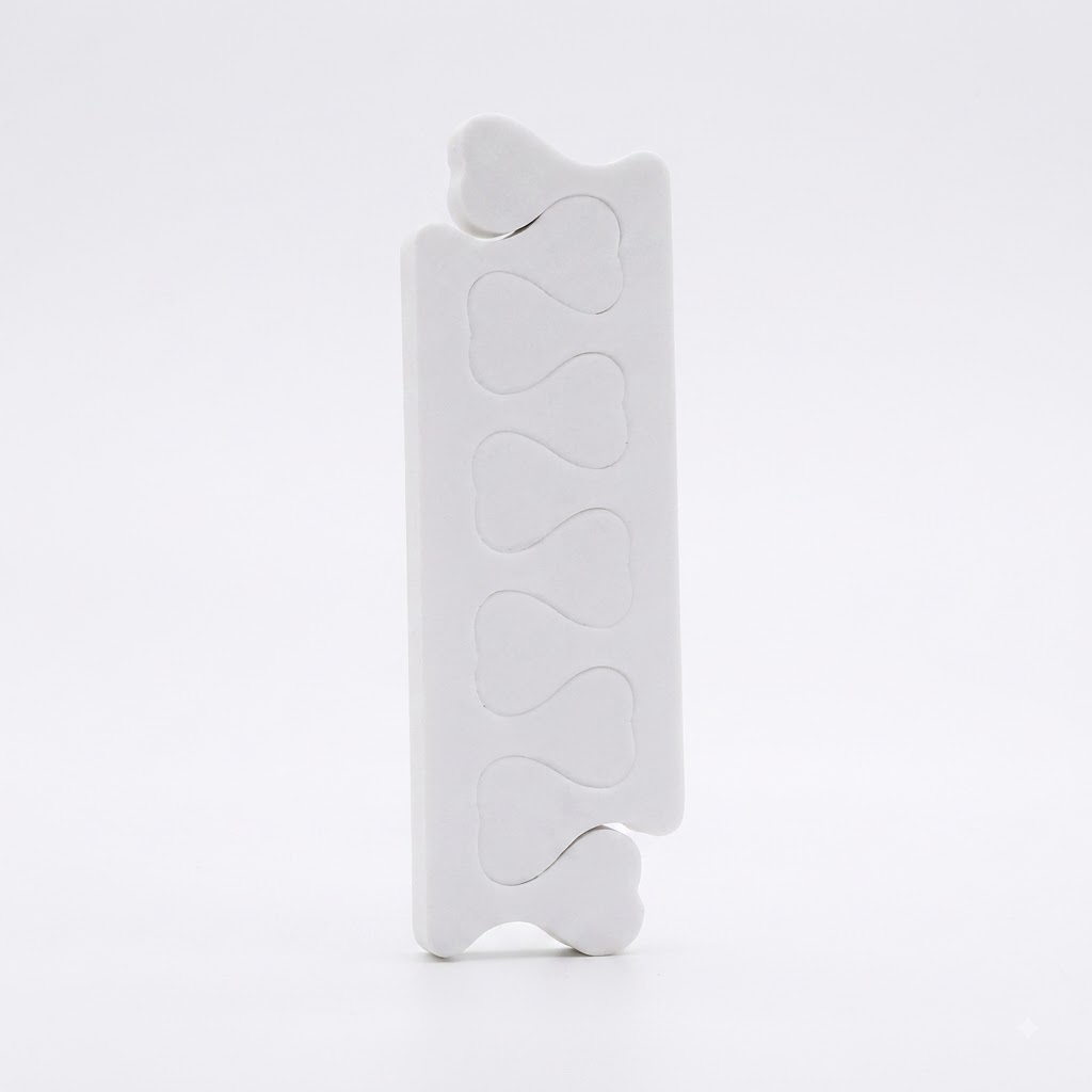 White foam toe separators for pedicures