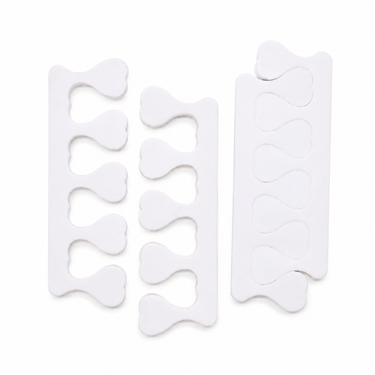 Toe separators shown from an angle