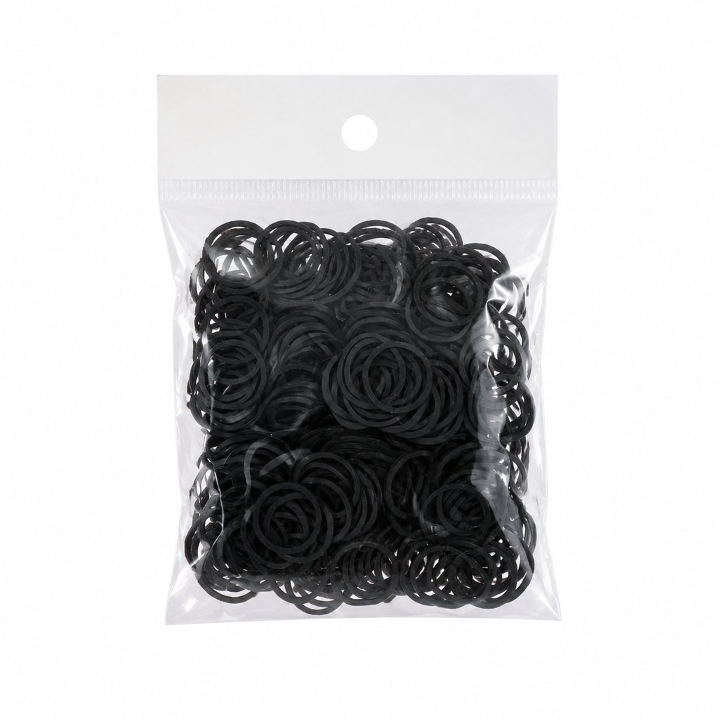 Black rubber bands 250 count pack