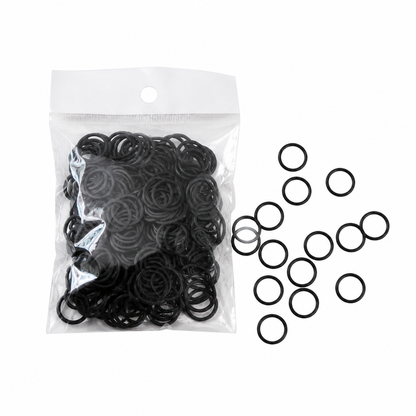 Loose black hair rubber bands