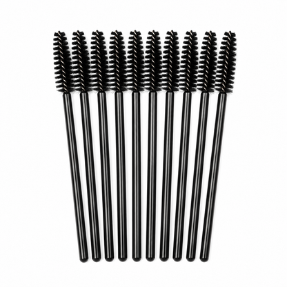 Fan of disposable mascara applicators