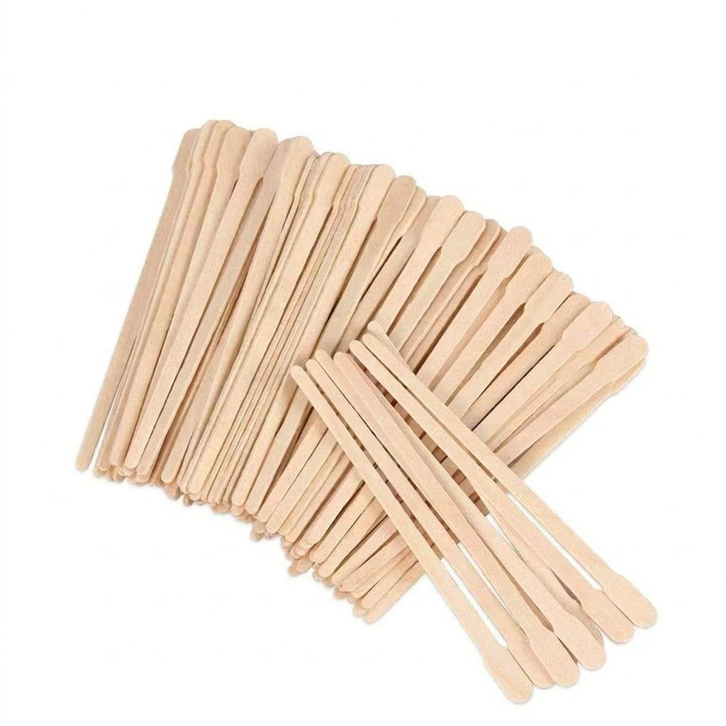 Small wooden spatulas fanned out