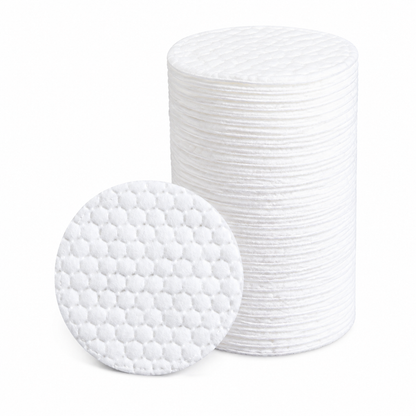 Stack of cotton rounds showing bonded edge