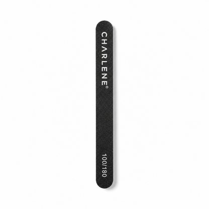 Charlene black emery board 100/180 grit with branding