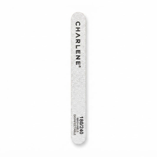 Charlene pink cushion nail file, 180/240 grit