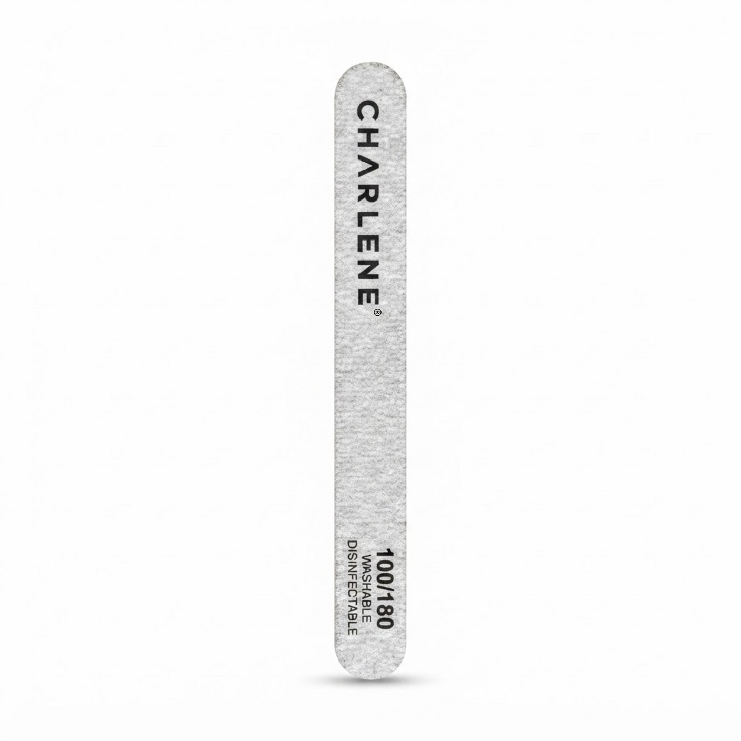 Charlene washable grey nail file, 100/180 grit