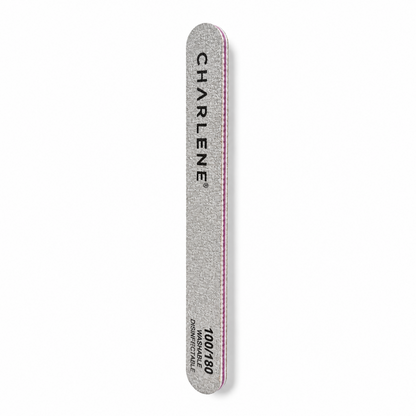 Charlene washable grey nail file 100/180 grit, alternate view