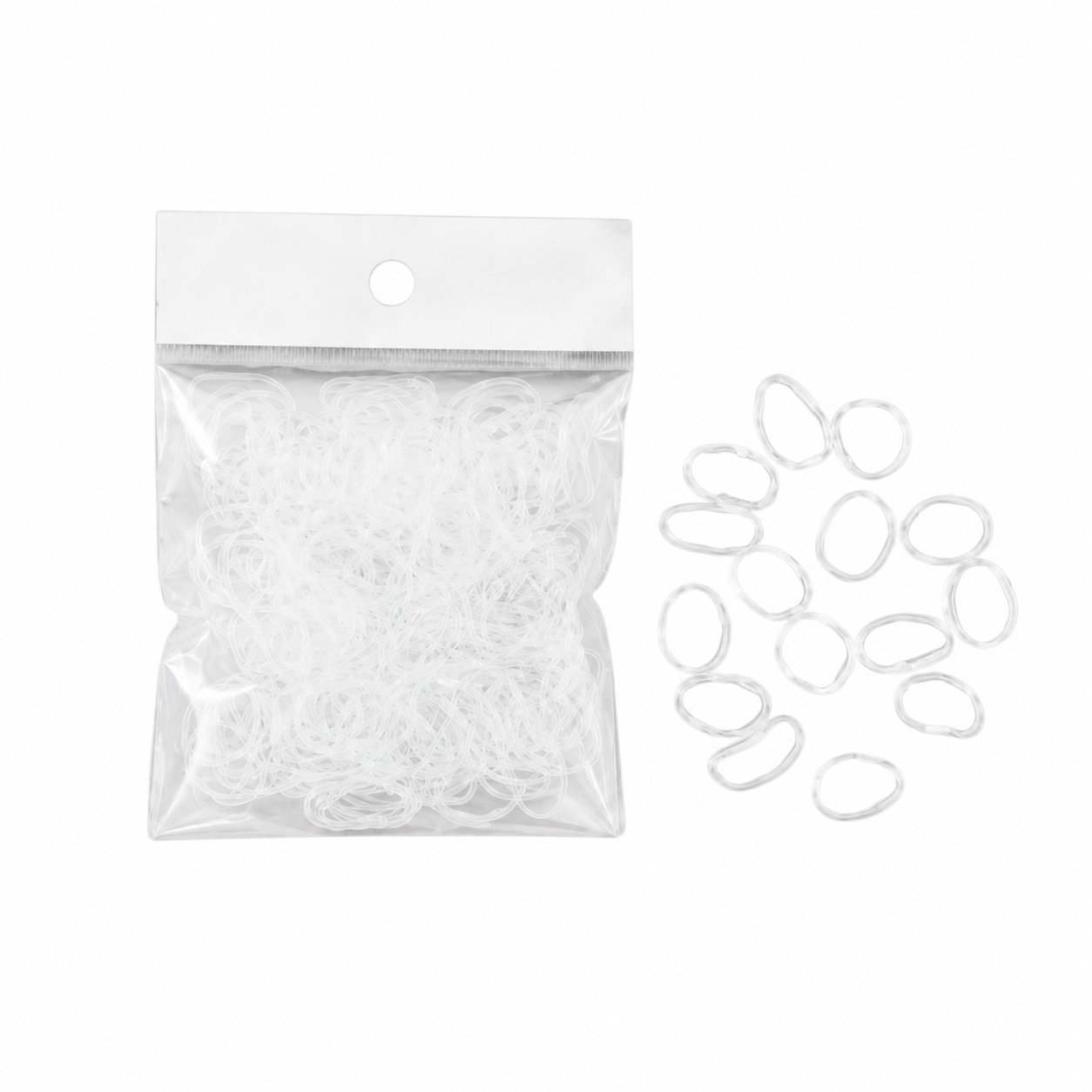 Loose clear hair rubber bands