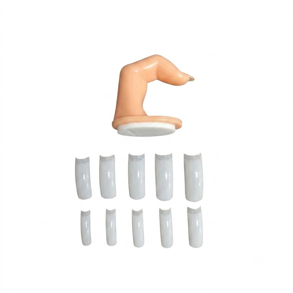 Nail practice finger with replaceable tips