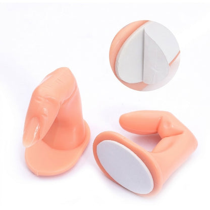 Practice finger shown with nail tip applied