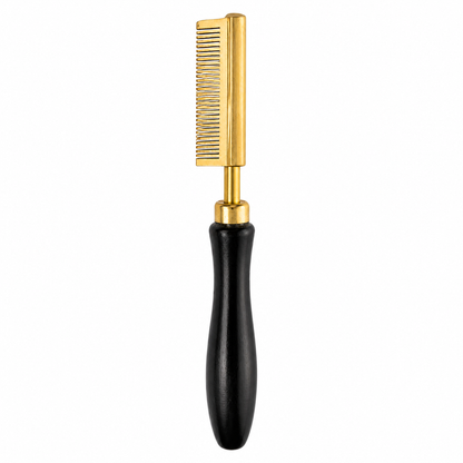 Temple pressing comb showing narrow tooth row