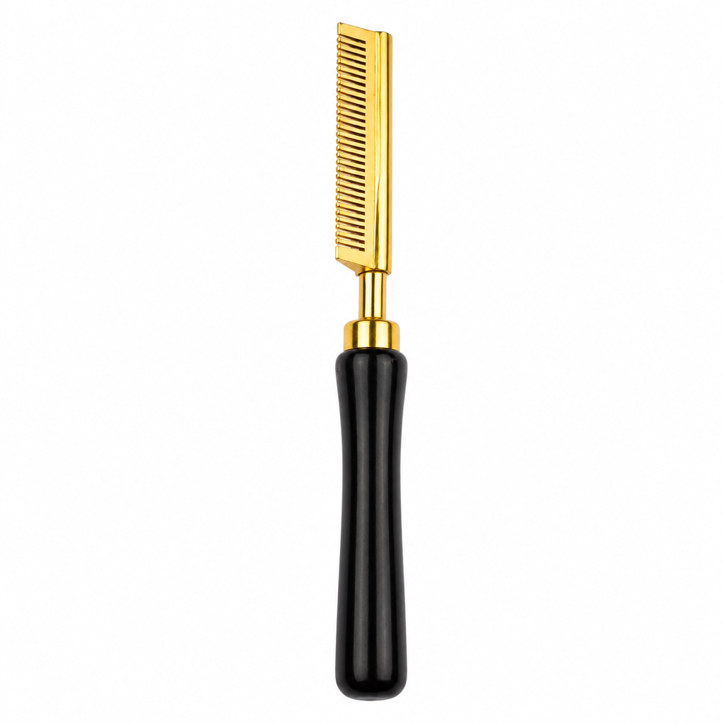 Side profile of temple pressing comb