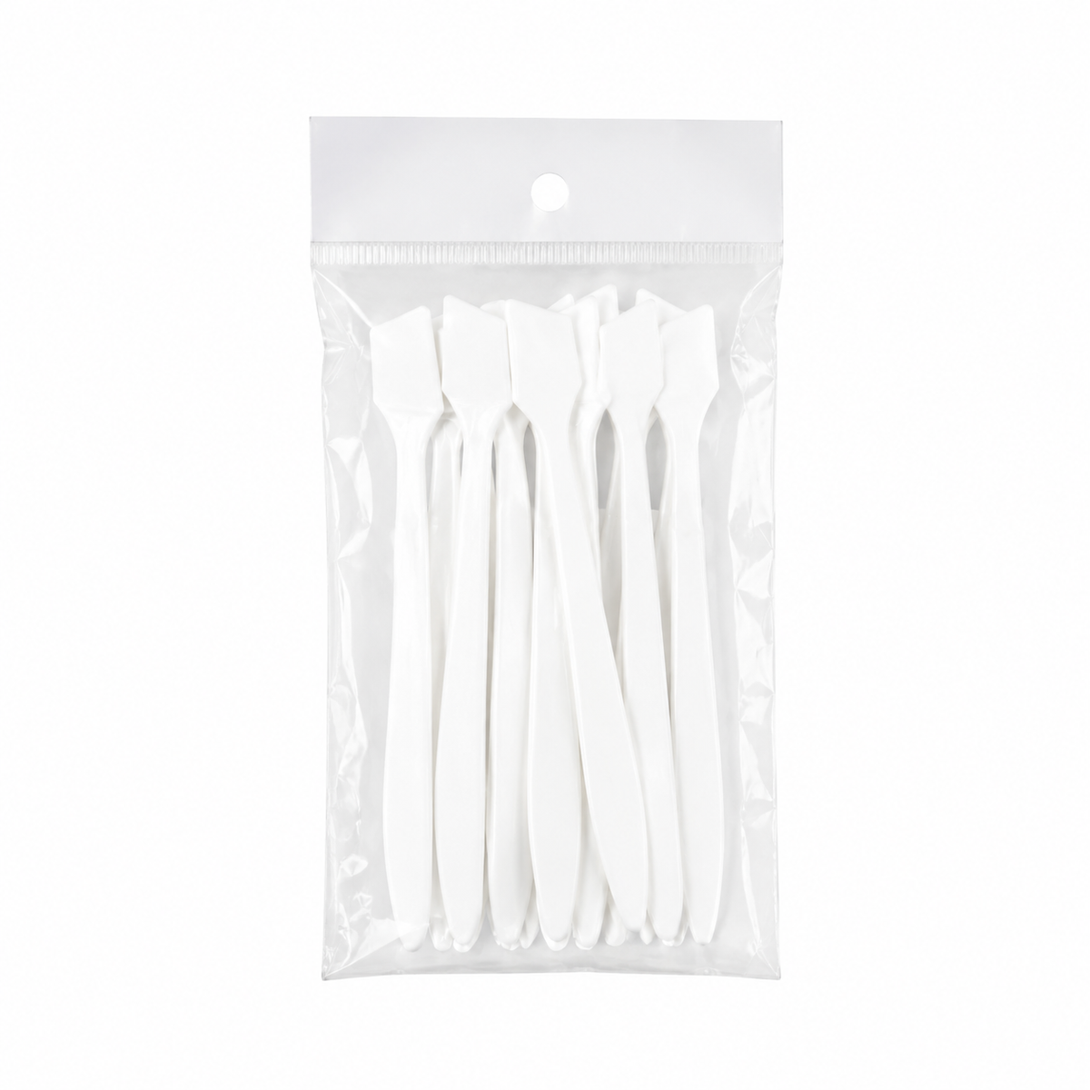 White plastic spatulas 5 inch 12 pack