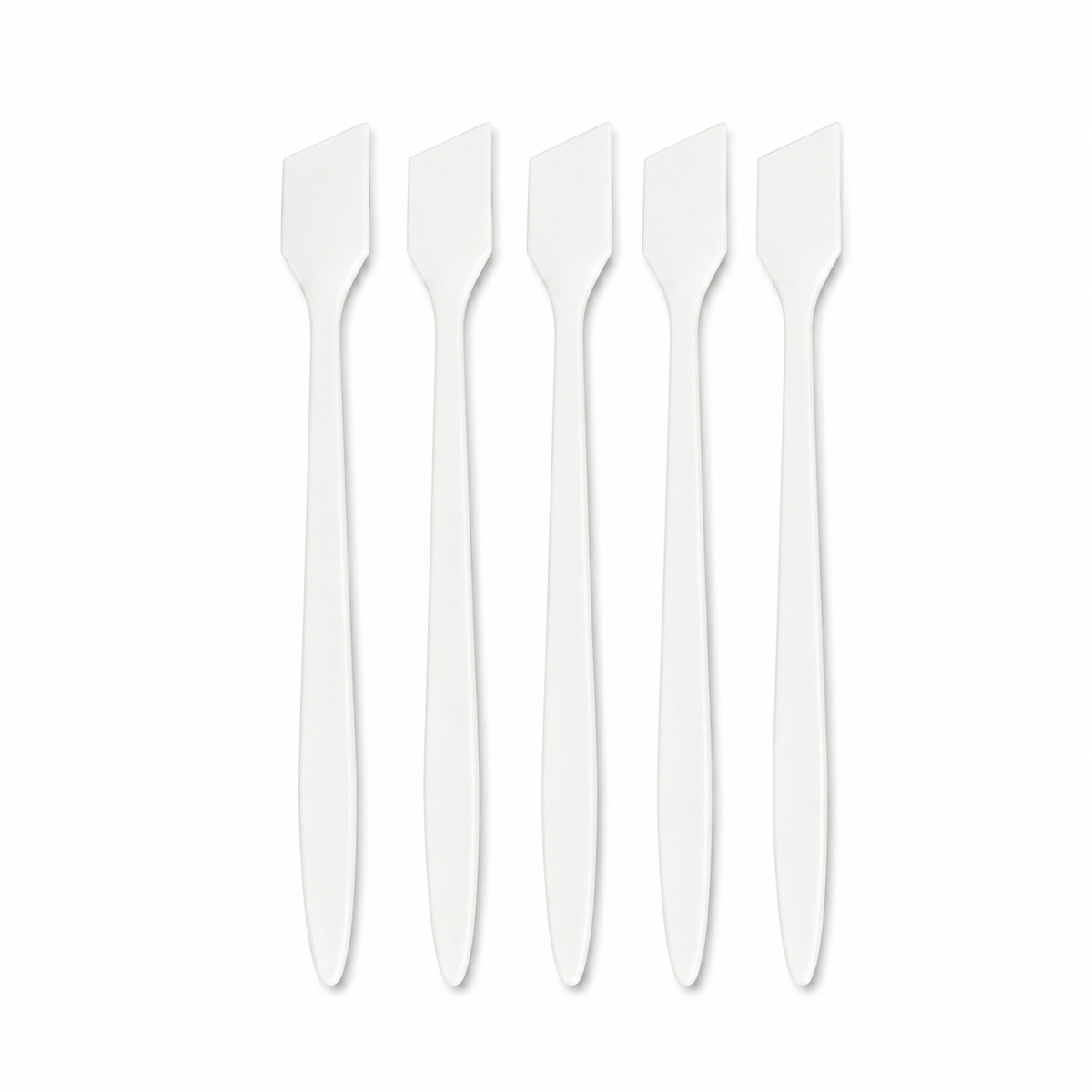White spatulas fanned to show blade shape