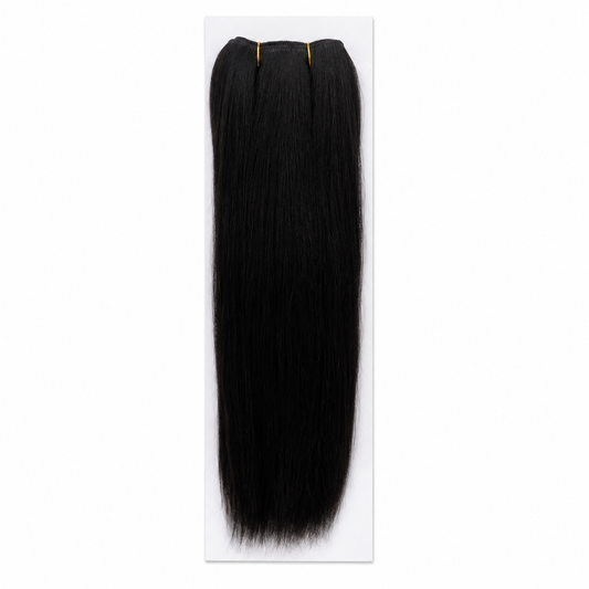 Brown yaki texture ponytail hair piece 10 inch