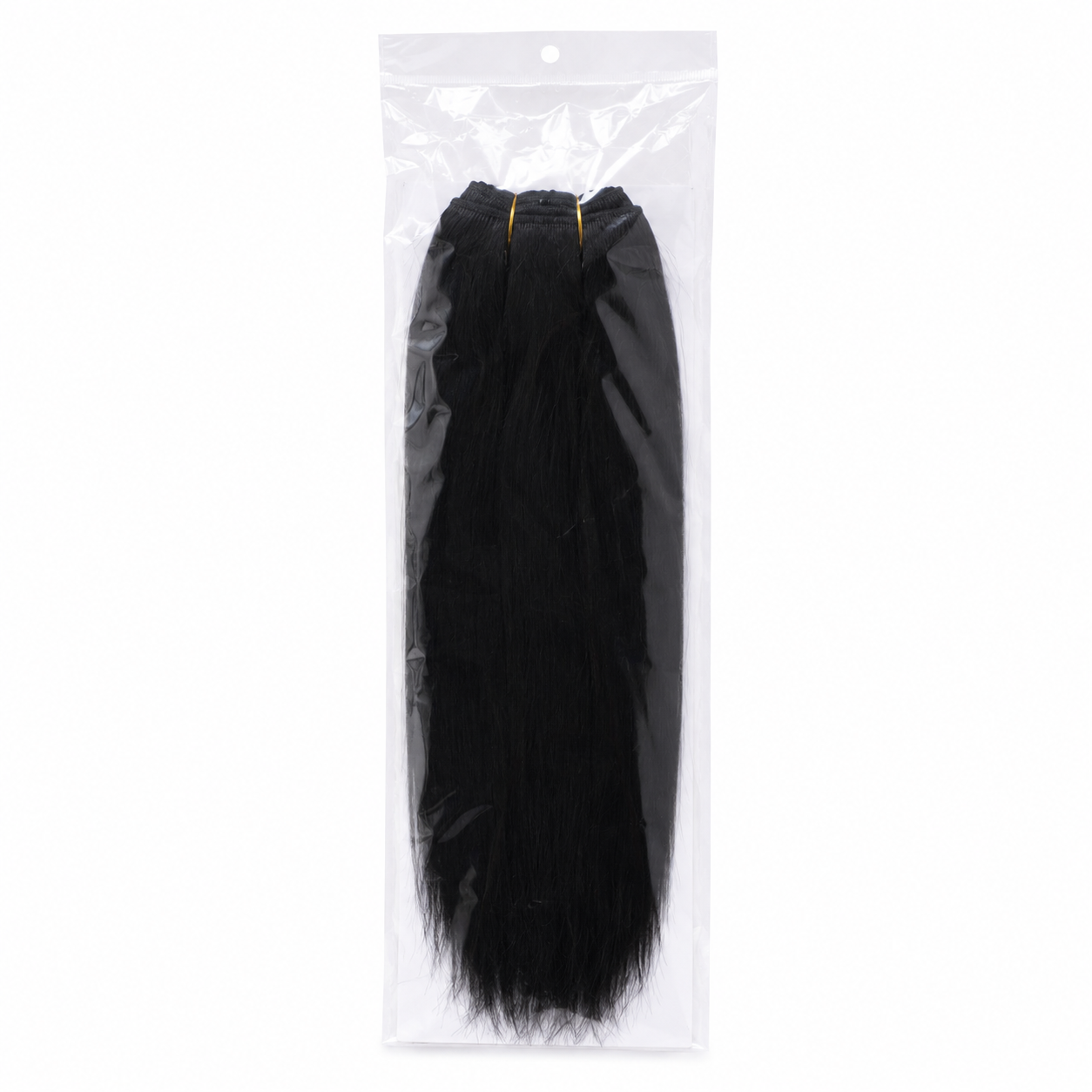 Close view of brown yaki ponytail texture