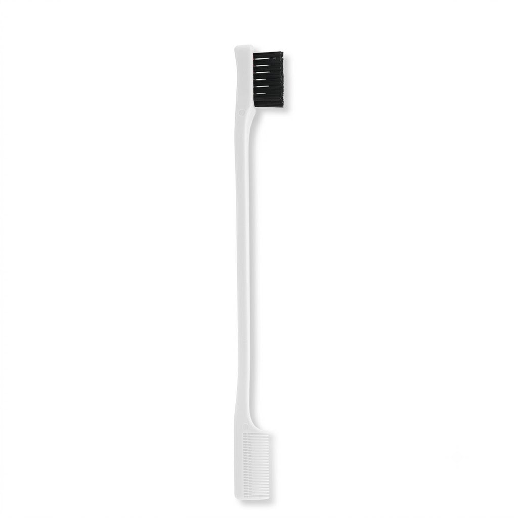 Dual-ended edge brush and fine tooth comb