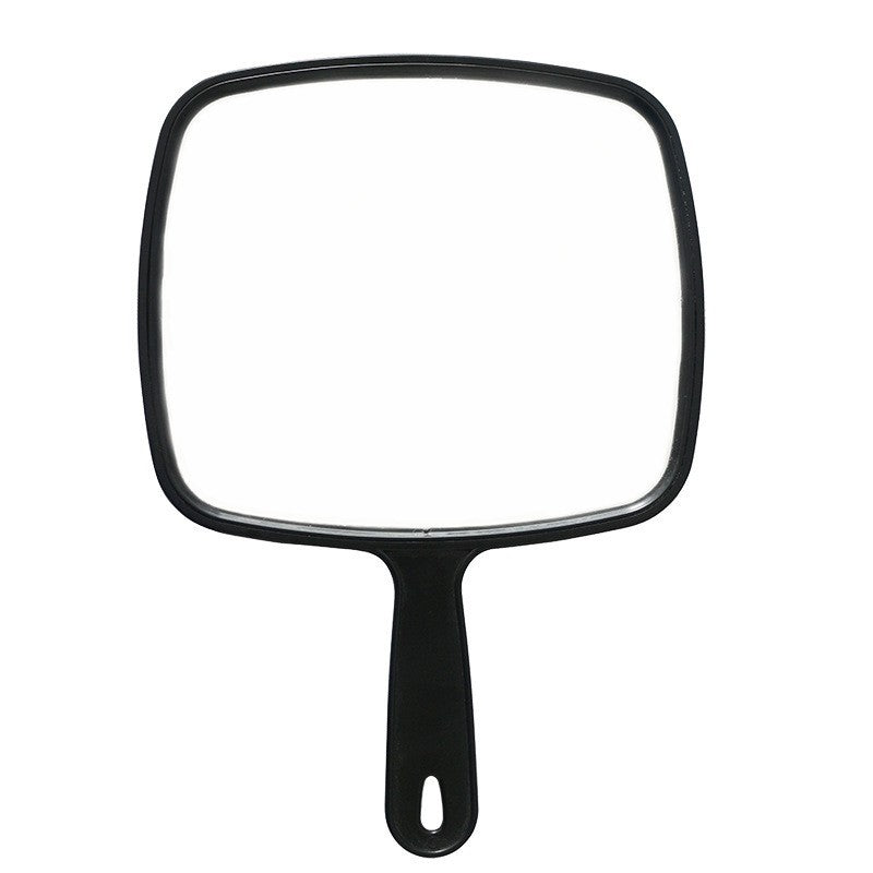 Black framed handheld salon mirror 9 by 12 inch