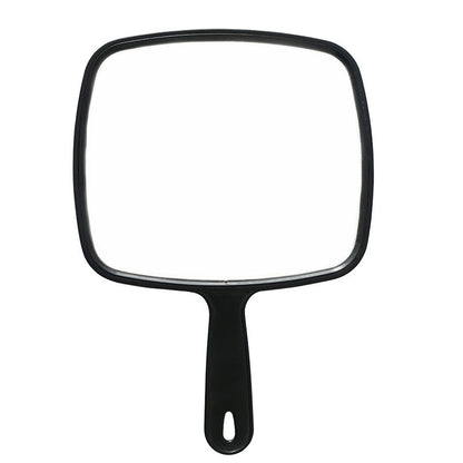 Black framed handheld salon mirror 9 by 12 inch