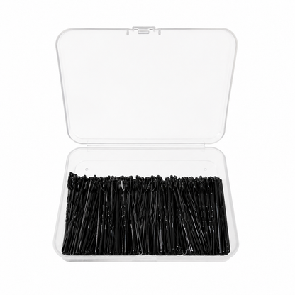 Bobby pins in open storage box