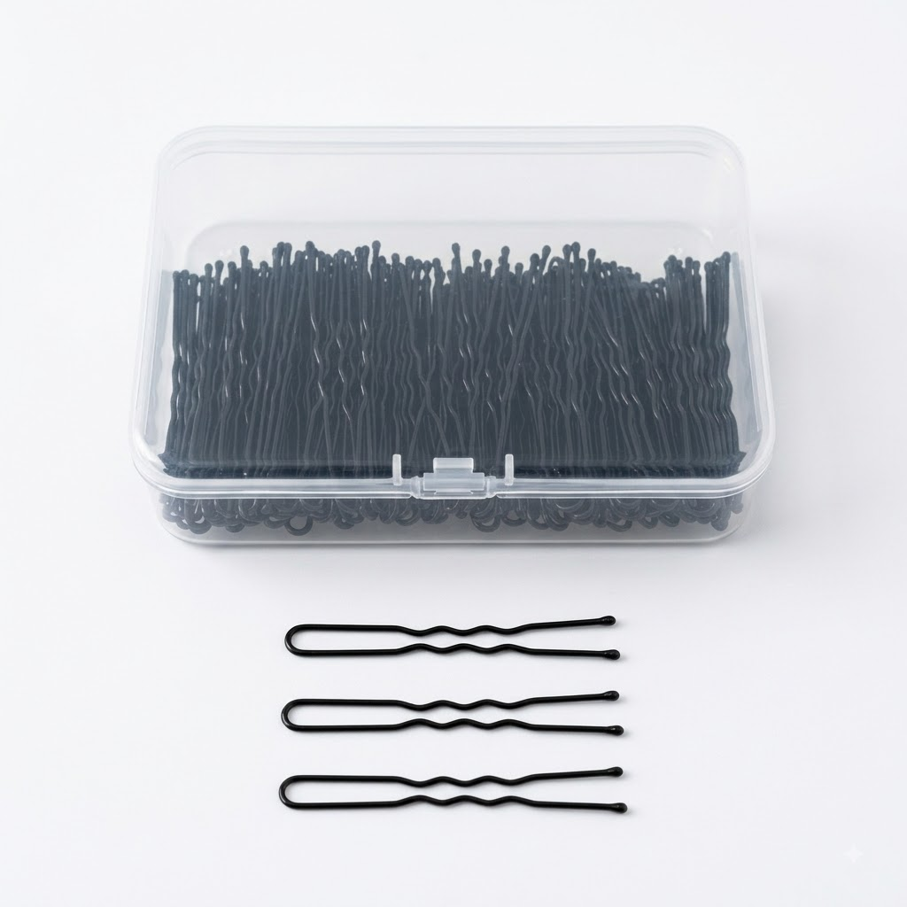Loose black U-shaped hair pins