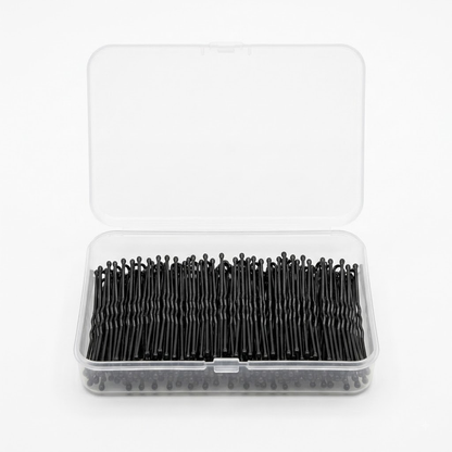 Hair pins shown in open box