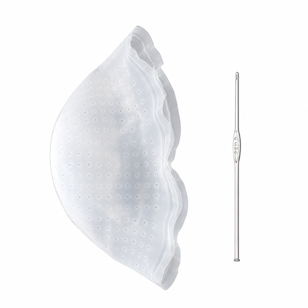 Reusable frosting cap with pulling needle