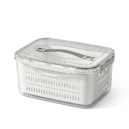 Charlene storage container with locking lid and basket