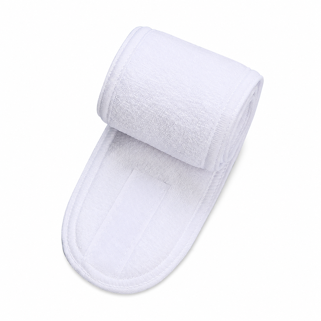 White terrycloth spa headband