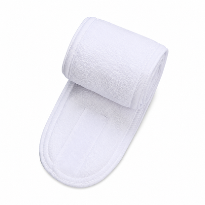 White terrycloth spa headband