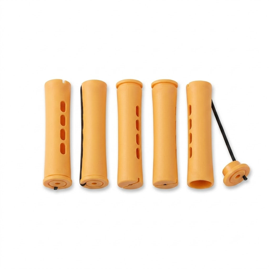 Close view of tangerine cold wave rod