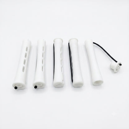 Close view of white long cold wave rod