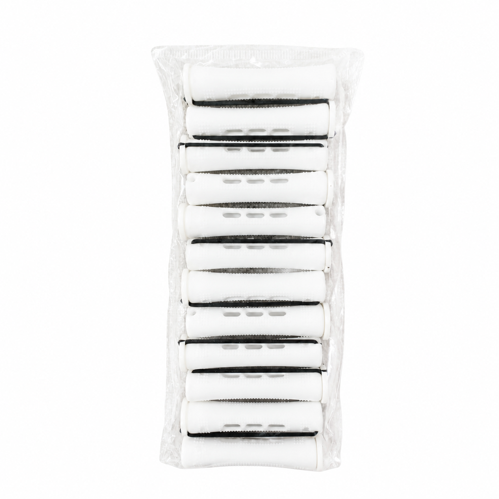 White short cold wave perm rods 7/16 inch 12 pack