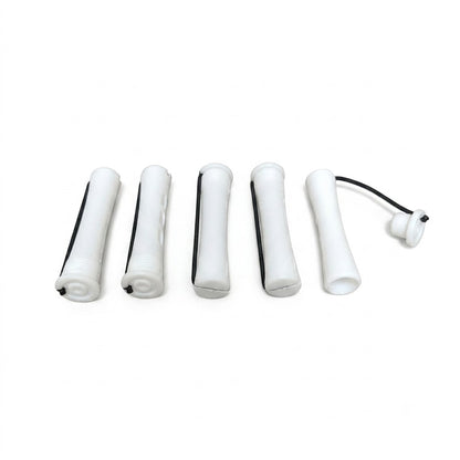 Close view of white short cold wave rod