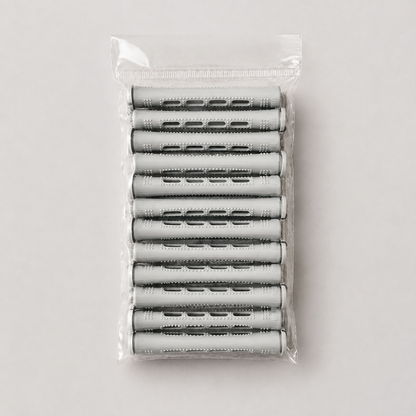 Grey long cold wave perm rods 3/8 inch 12 pack