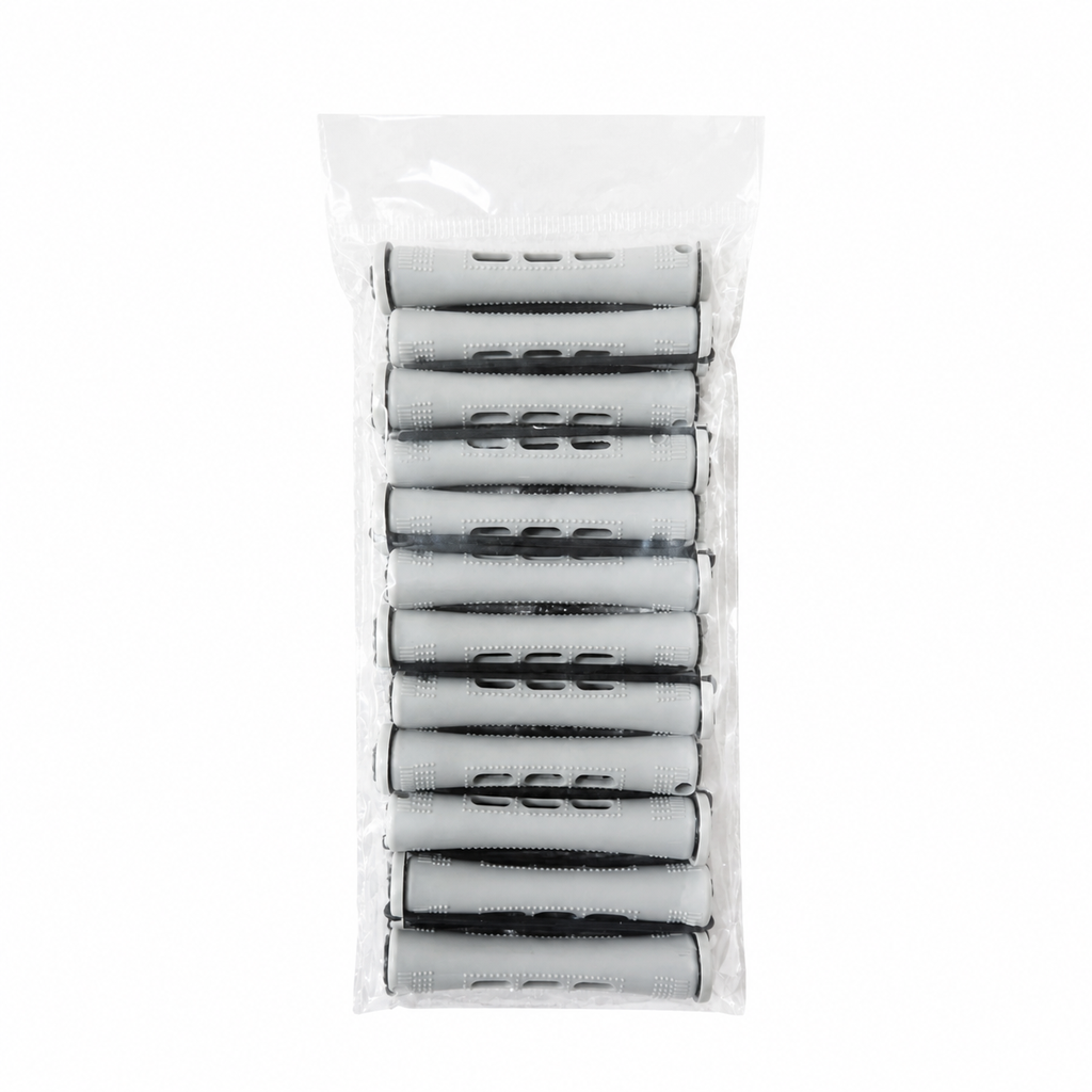 Grey short cold wave perm rods 3/8 inch 12 pack