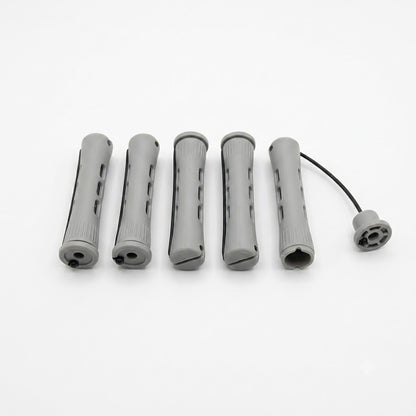 Close view of grey short cold wave rod