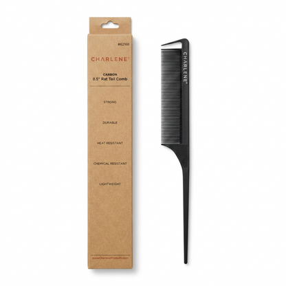 Charlene carbon rat tail comb, 8.5 inch
