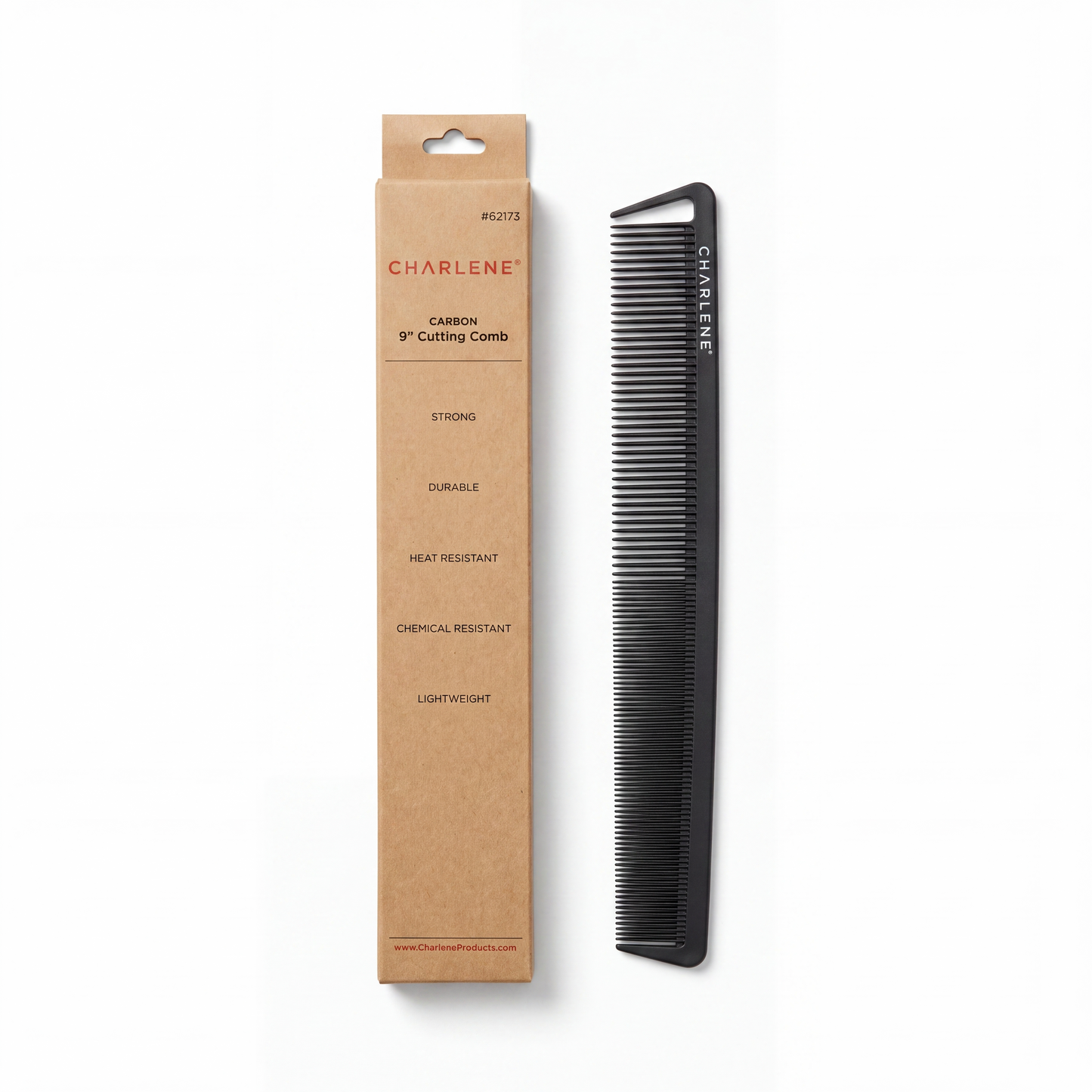 Charlene carbon cutting comb, 9 inch