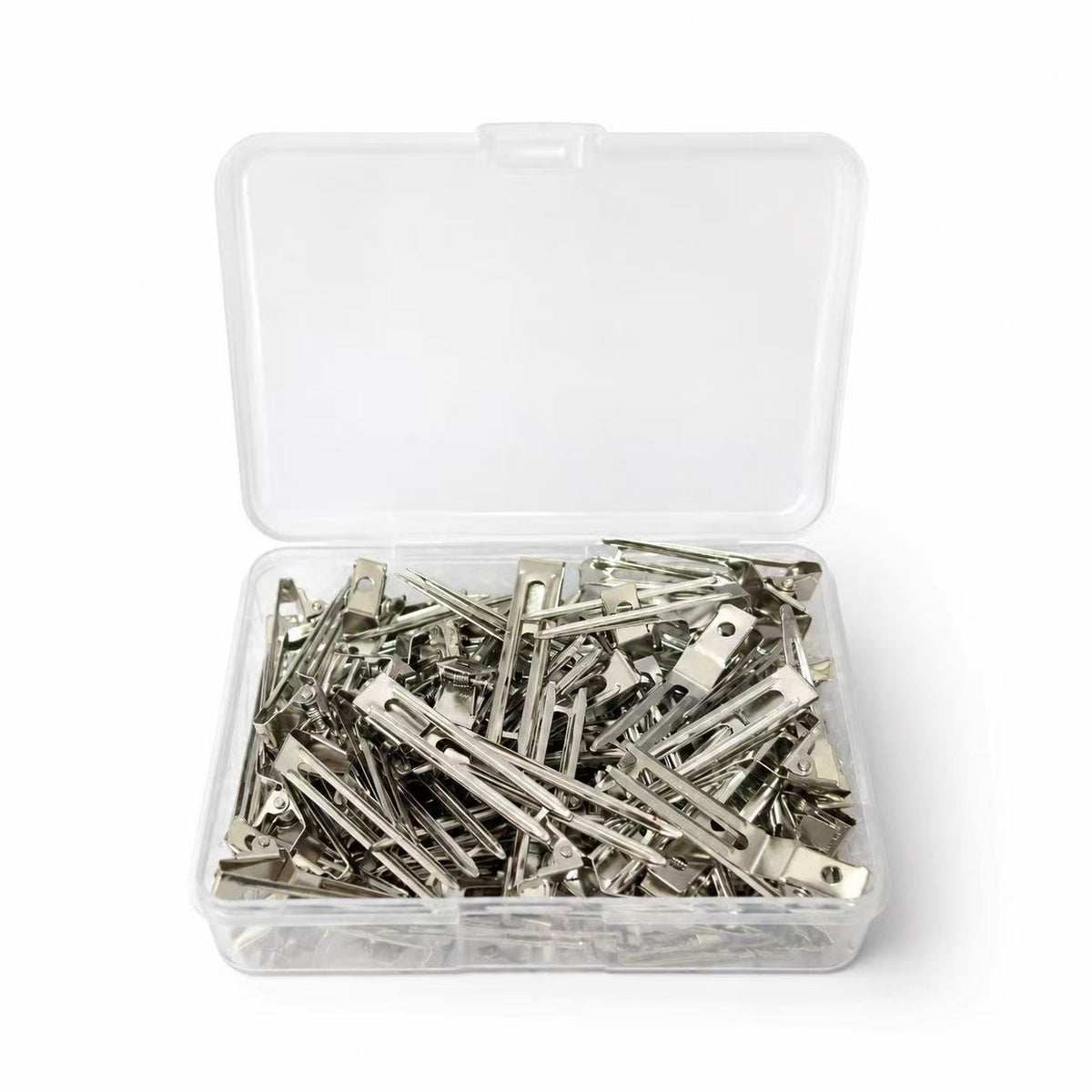 Close view of double prong curl clip