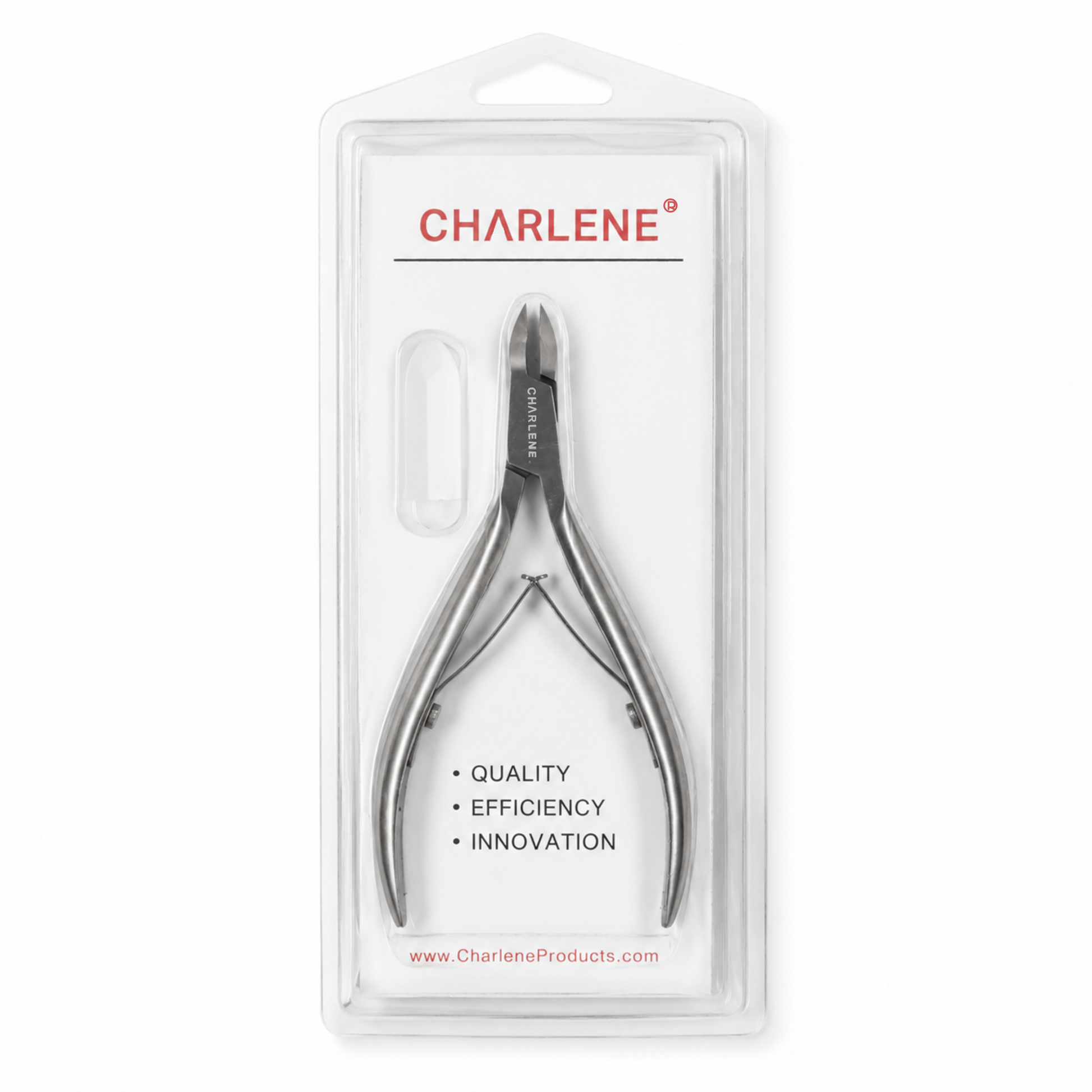 Charlene 1/2 jaw cuticle nipper, stainless steel