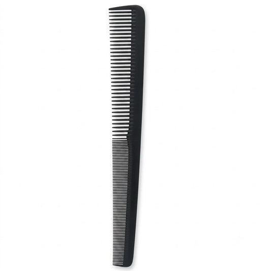 Black tapered barber comb 7 1/4 inch
