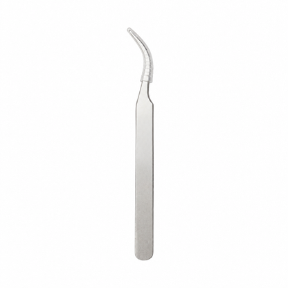 Curved tip stainless steel tweezers