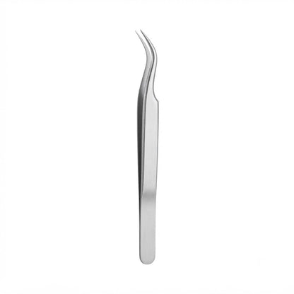 Close view of curved tweezer tips